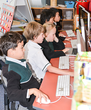 Children using computers